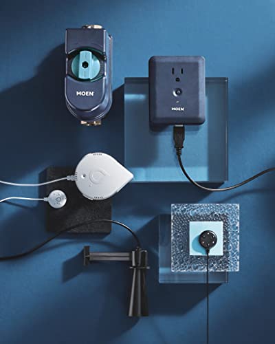 Moen Flo Smart Water Monitor and Automatic Shutoff Sensor, Wi-Fi Connected Water Leak Detector for 1-Inch Diameter Pipe, 900-006