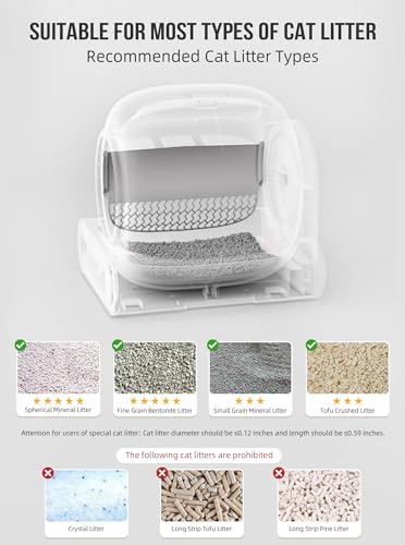 Self Cleaning Cat Litter Box, Automatic Cat Litter Box with Mat & Liners, 65L+9L Large Capacity Self Cleaning Litter Box, APP Control/Suitable for Multiple Cats - Green