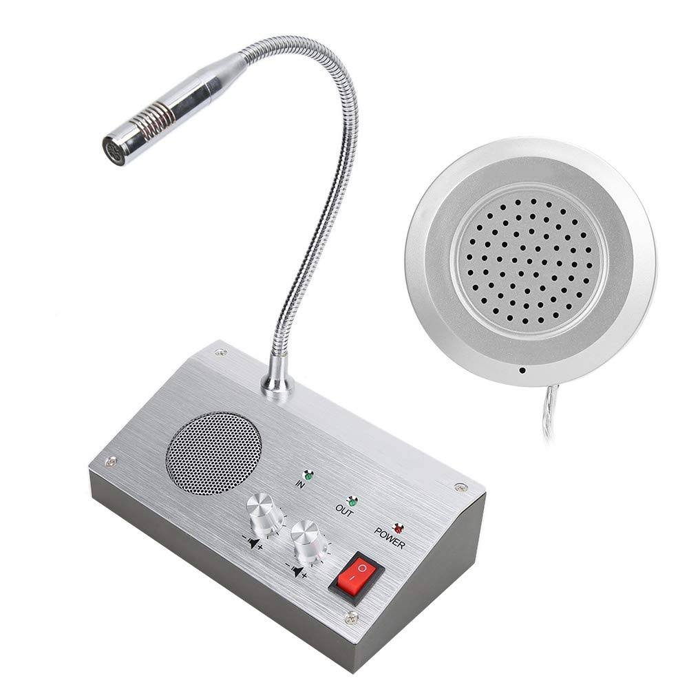 Sonew Intercom Microphone, Glass Window Microphone Speaker, Bank Hospital Station with
