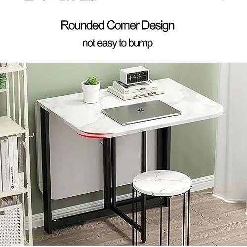 Drop Leaf Dining Table, Folding Dining Table, Wooden Foldable Kitchen Table, Multifunction Expandable Table, Foldable Extendable Space Saving Furniture, Foldable in 3 Forms, for Kitchen, Living Room (