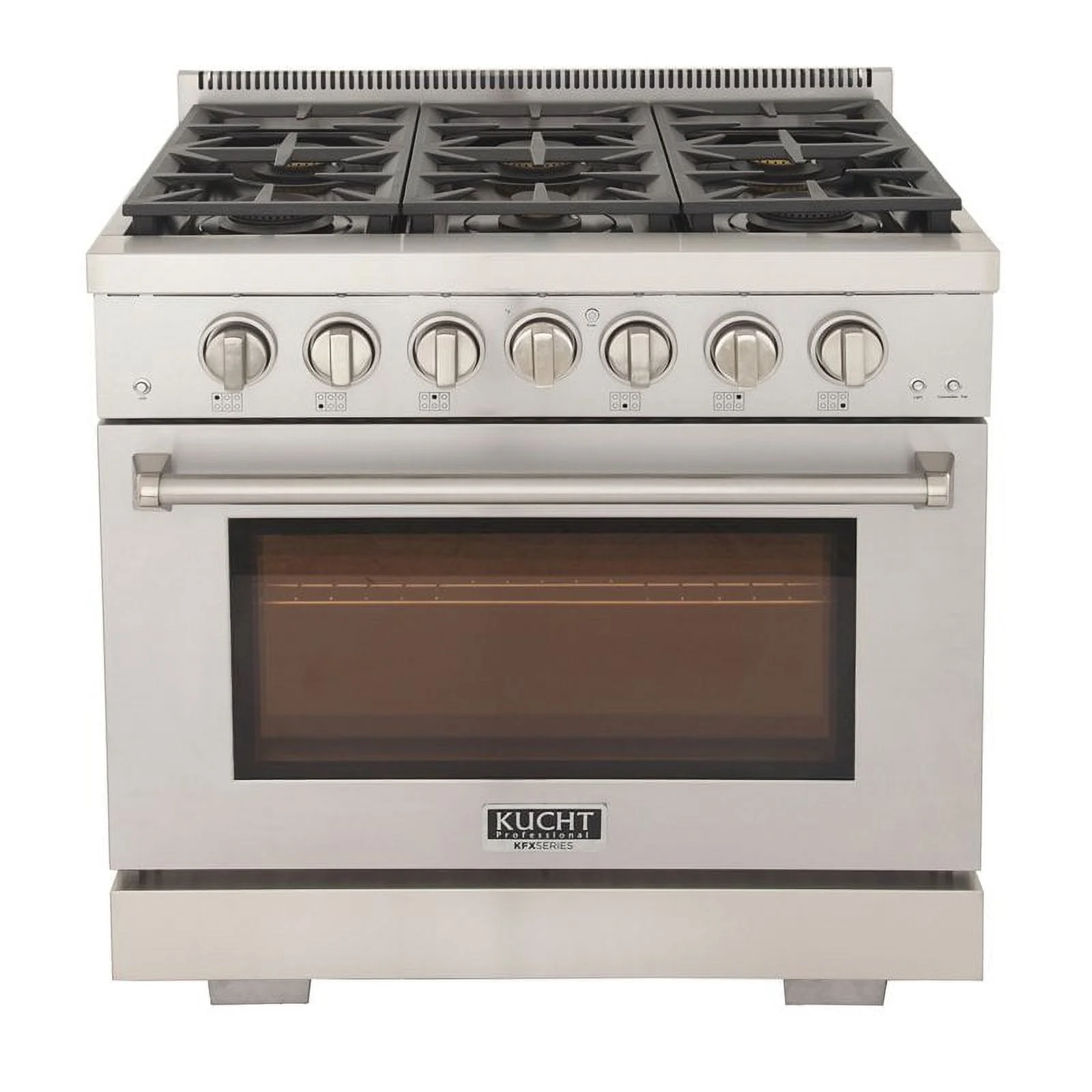 Kucht Professional 36" Stainless Steel Propane Gas Range with Oven in Silver