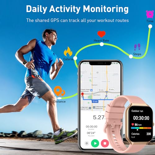Smart Watch(Answer/Make Call), 1.96 HD Smartwatch for Men Women, 2025 New Fitness Watch with 112+ Sport Modes, Heart Rate, Sleep Monitor, Pedometer, IP68 Waterproof Activity Tracker for Android iOS