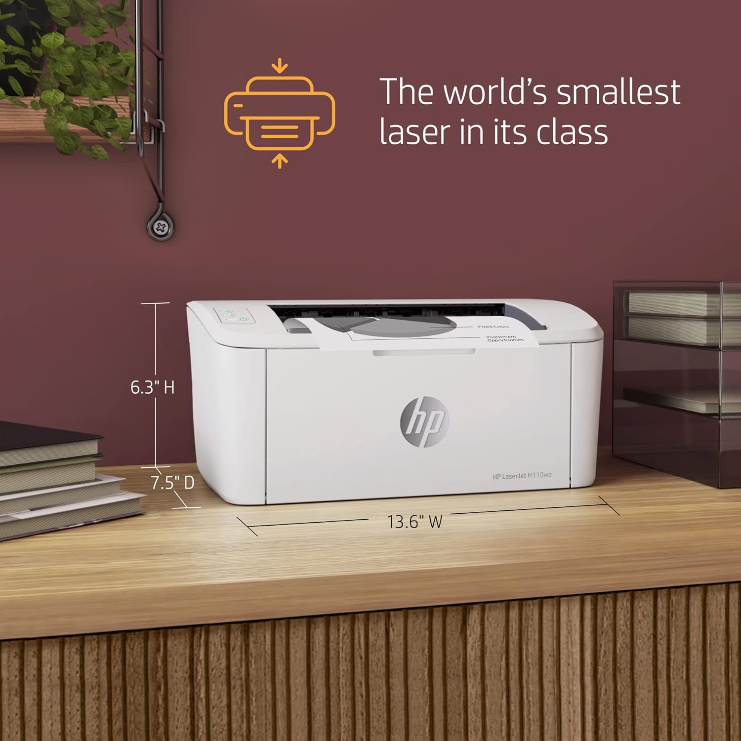HP LaserJet M110we Wireless Black and White Printer with HP+ and Bonus 6 Months Instant Ink (7MD66E)