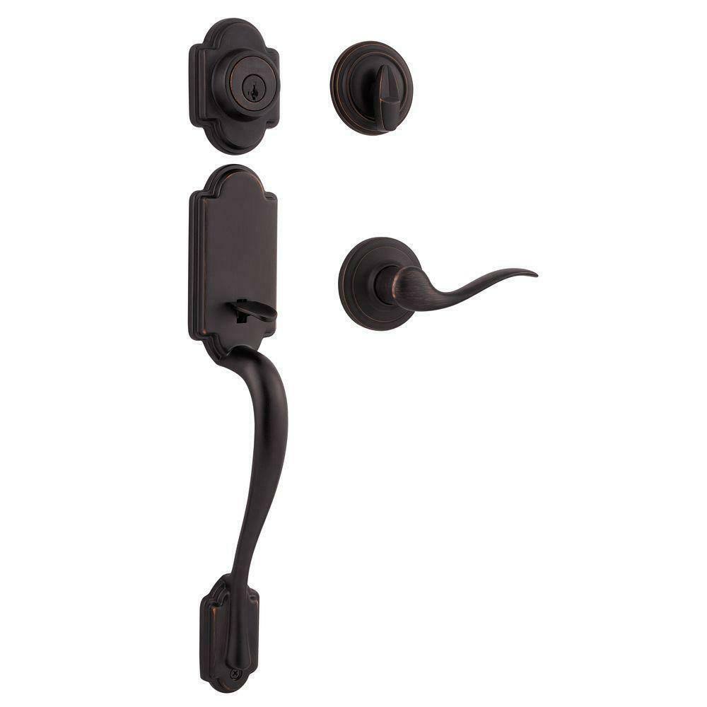 Kwikset Arlington Single Cylinder Handleset with Tustin Lever, Venetian Bronze