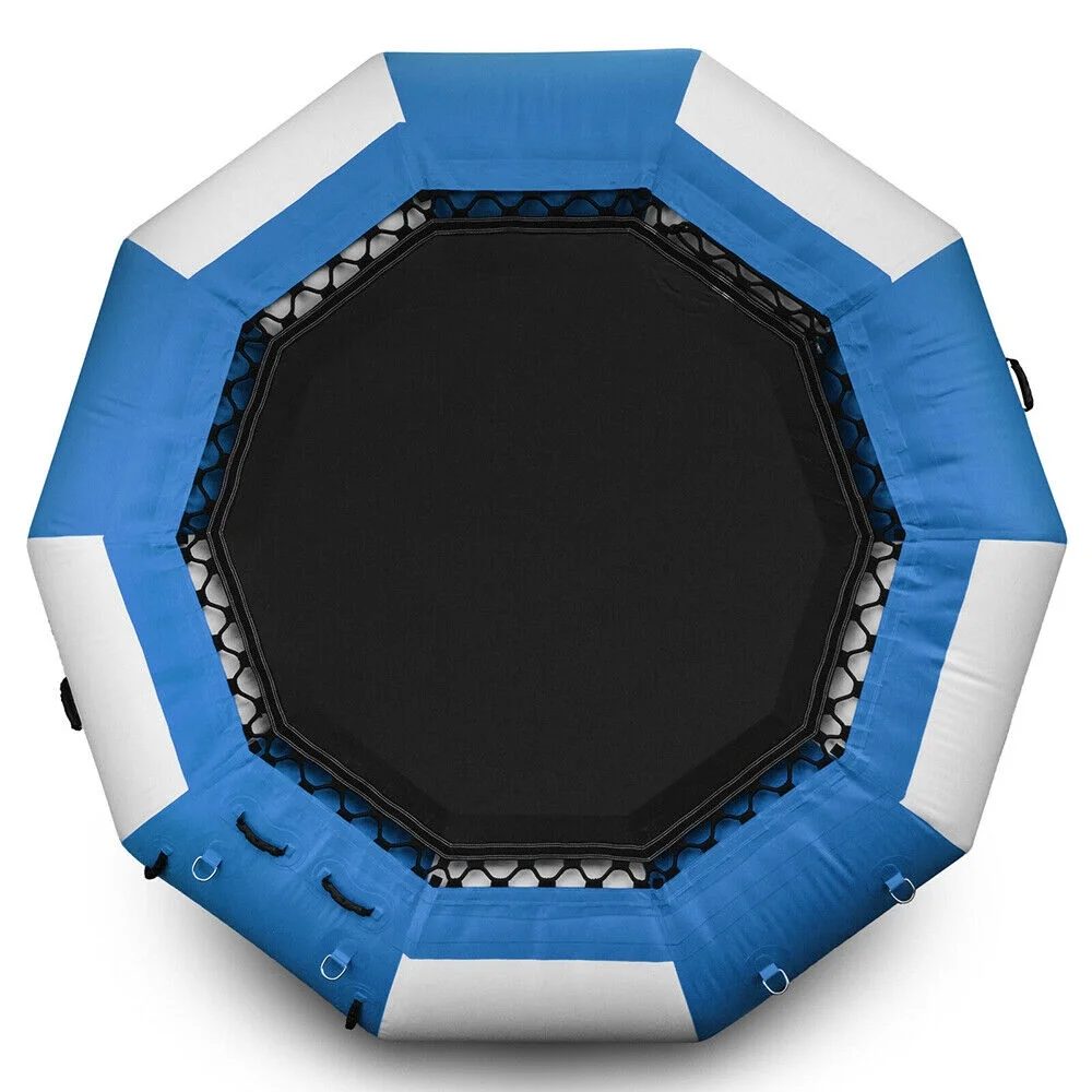 Oukaning 17Ft Inflatable Water Trampoline Bouncer Jump Float Swimming Pool Beach Ring Platform Jump Floated 400kg/ 880lb