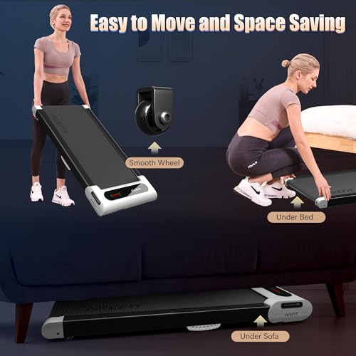 Walking Pad Treadmill, Under Desk Treadmill, Treadmill for Home Office, Quiet Treadmill 2 in 1 for Walking and Jogging, 2.5HP Portable Walking Treadmill with Remote Control, LED Display