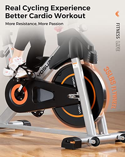 YOSUDA Indoor Cycling Bike Brake Pad/Magnetic Stationary Bike - Cycle Bike with Ipad Mount & Comfortable Seat Cushion