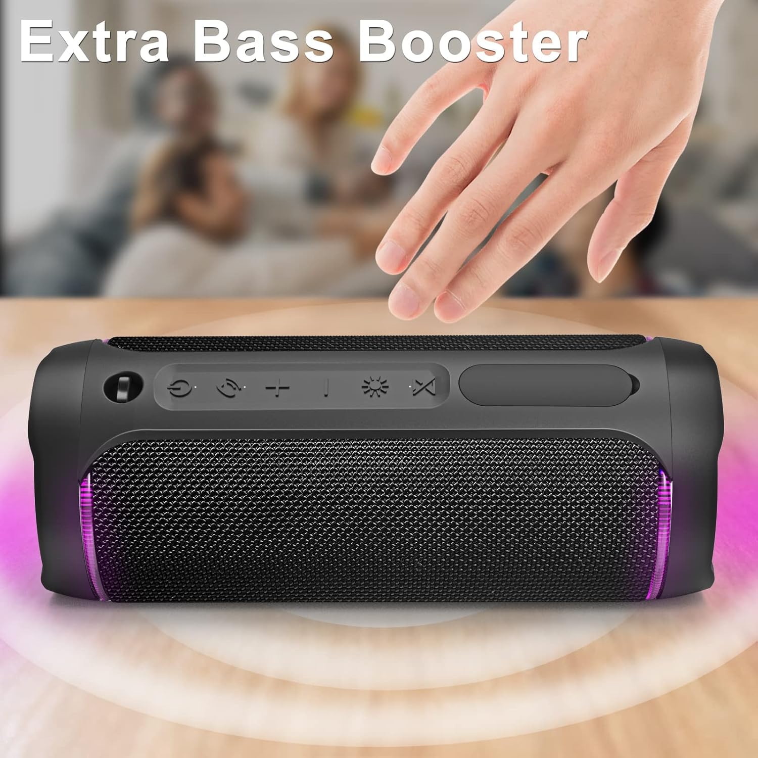 EDUPLINK Portable Bluetooth Speaker 40 Watt Bocina Bluetooth Switch Between Bluetooth Pairing and Aux-in Mode by Call Button USB Charge Out - Black