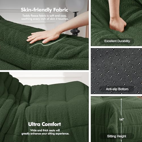 Bean Bag Chair Big Sofa Beanbag Chair for Adults Fireside Chair Bean Bag Lounger with Memory Foam Filled for Home,Apartment or Gaming Venue(Black Plush)