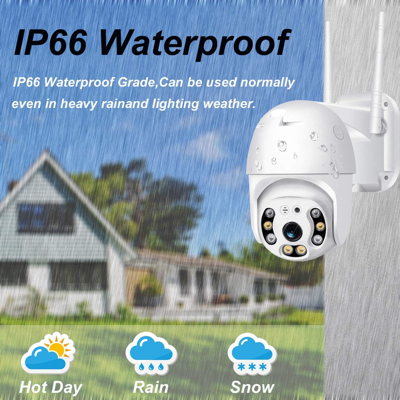 Wireless Security Camera, 2K Home WiFi IP Camera, Pan Tilt Dome Surveillance Camera, Two-Way Audio Motion Detection, Clear Night Vision, Waterproof CCTV Camera, Give Away 32G SD Card. Pack of 2