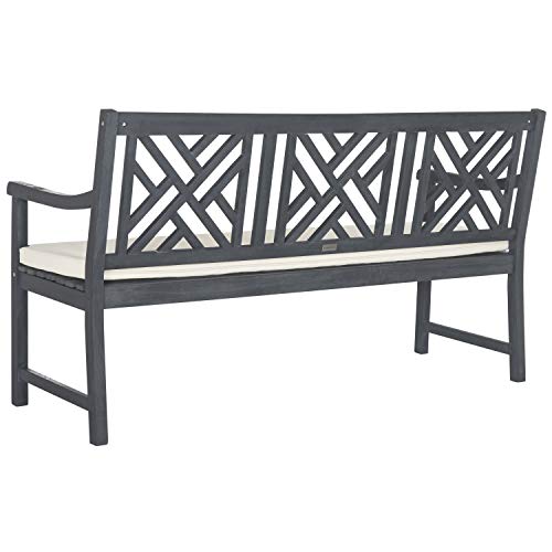 Safavieh PAT6738A Outdoor Collection Bradbury 3 Seat Bench, Natural/Beige