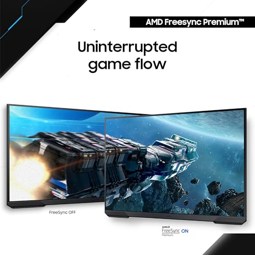 Samsung 34' Odyssey G5 Ultra-Wide Gaming Monitor with 1000R Curved Screen, 165Hz, 1ms, FreeSync Premium, Large Display, Eye Comfort, Multiple Ports, WQHD, LC34G55TWWNXZA, Black