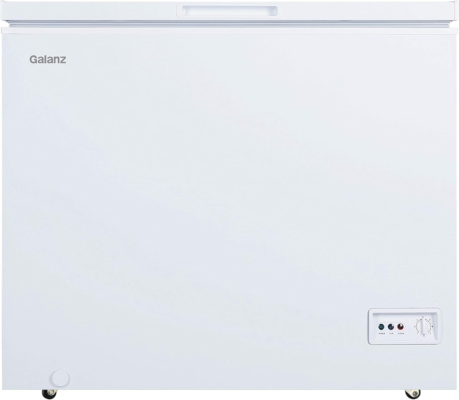 Galanz GLF70CWED01 Manual Defrost Chest Freezer, Mechanical Temperature Control, White, 7.0 Cu Ft