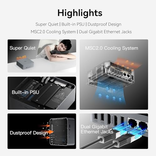 Beelink EQR6 Ai Mini PC, AMD Ryzen 5 6600H(8C/16T, Up to 4.5GHz), Mini Computer 24G DDR5 RAM 1TB NVMe PCIE4.0 SSD, Copilot Micro PC 4K@60Hz Dual Display HDMI/WiFi6/BT5.2/1000Mbps/W11 Pro