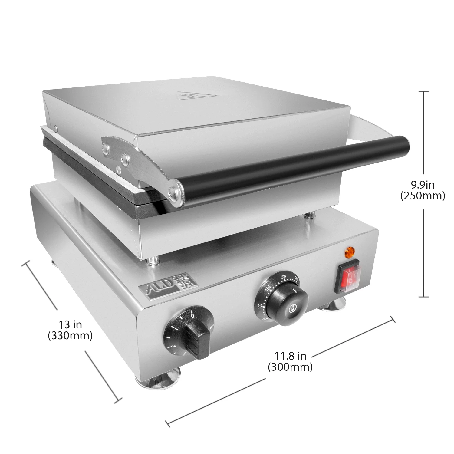 ALDKitchen Waffle Stick Maker | 5 Flat Waffles | Checkered Pattern | Nonstick | Stainless Steel | 110V