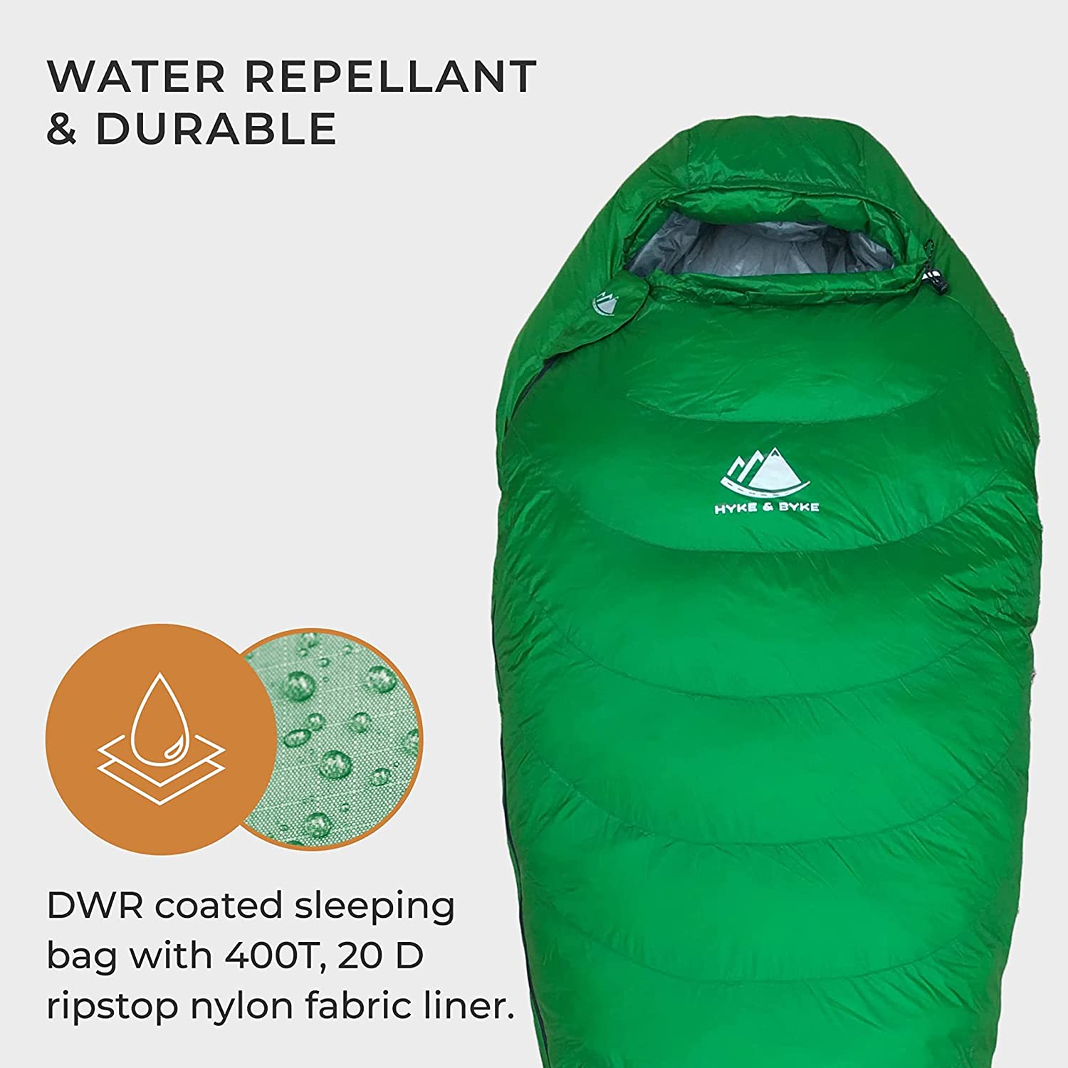 32 F Hiking & Backpacking Sleeping Bag - 4 Season, 625FP Ultralight Sleeping Bag - Water Resistant - Charcoal Gray - Short