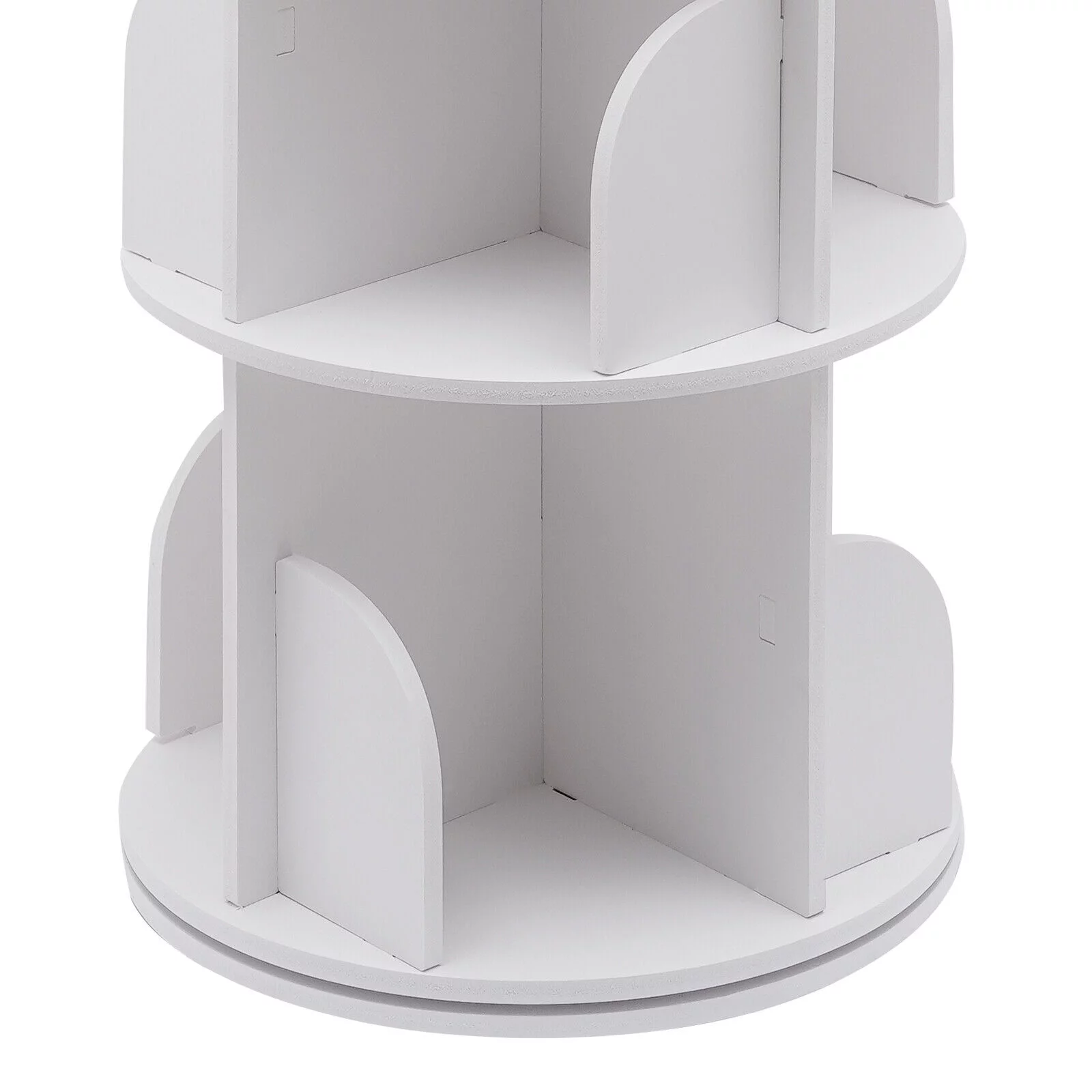 Miumaeov Rotating Bookshelf White Small Corner Bookshelf 360° Display Floor Standing Bookcase Storage Rack Stackable for Home Bedroom Living Room Office
