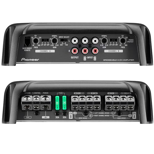 Pioneer GM-D8704 1200W Max 4-Channel GM Digital Champion Series Class FD Multi-Channel Car Audio Stereo Amplifier w/Wired Bass Boost Remote Free Alphasonik Erabuds