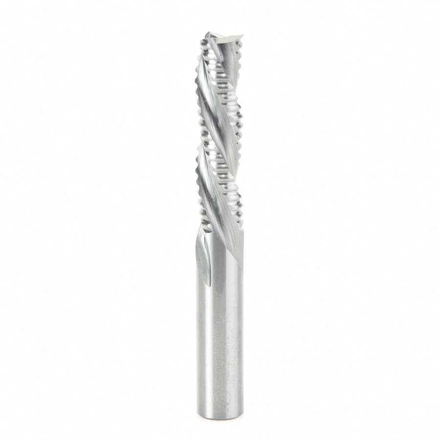 Amana 46226 CNC Solid Carbide Roughing Spiral 3 Flute Chipbreaker 1/2 Dia x 2 inch x 1/2 Shank Down-Cut Router Bit