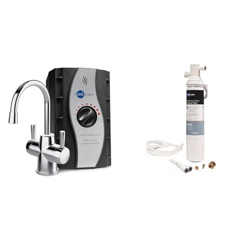 InSinkErator HOT250 Instant Hot Water Dispenser System, Single-Handle Faucet in Satin Nickel with 2/3-Gallon Stainless Steel Tank, H250SN-SS