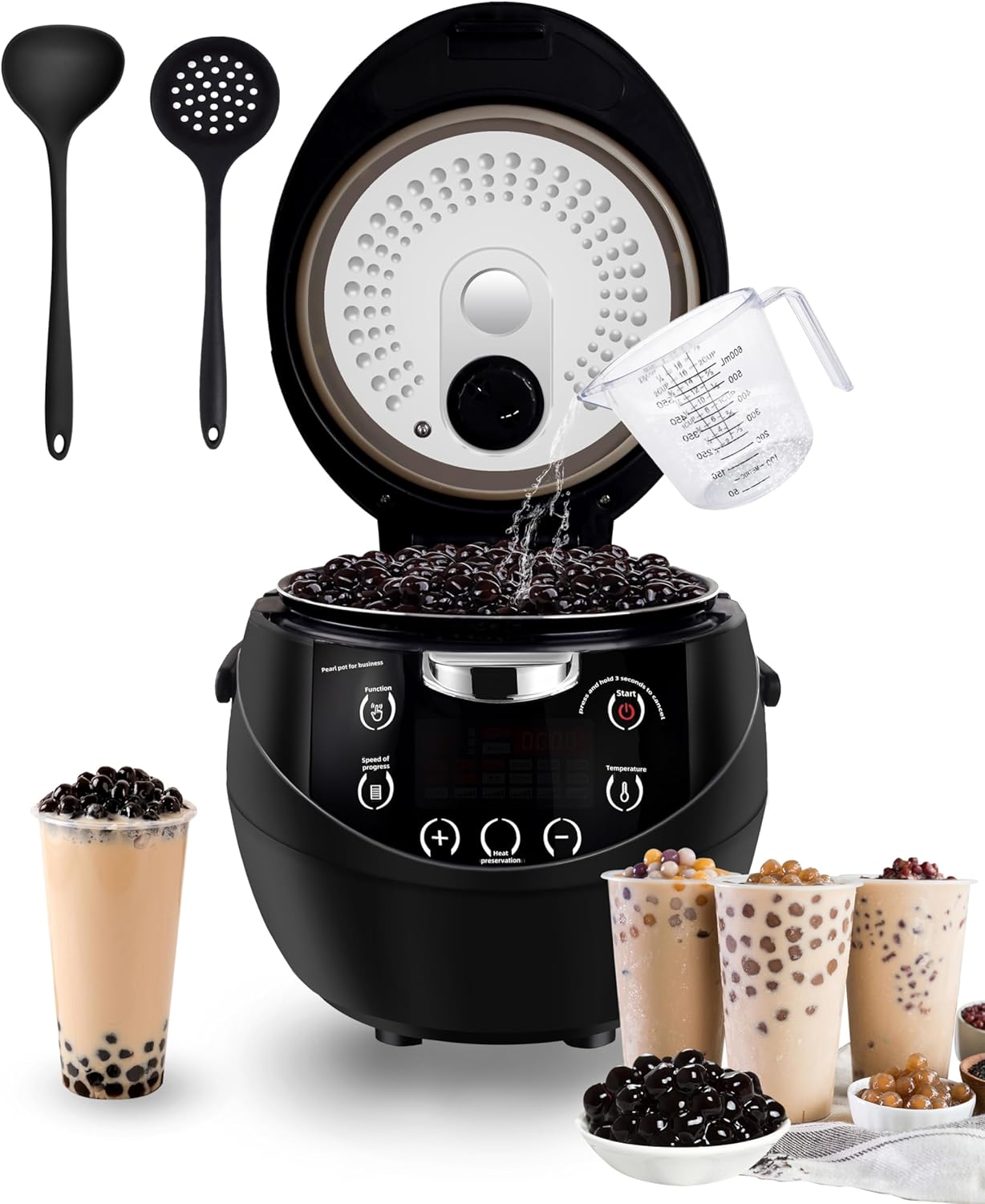 Commercial Boba Maker 6L - Commercial Boba Cooker Automatic Boba Machine for Tapioca Pearls Bubble Tea Milk Tea, Suit for Milk Tea Stores Restaurants Dessert Stores Lounge Bars