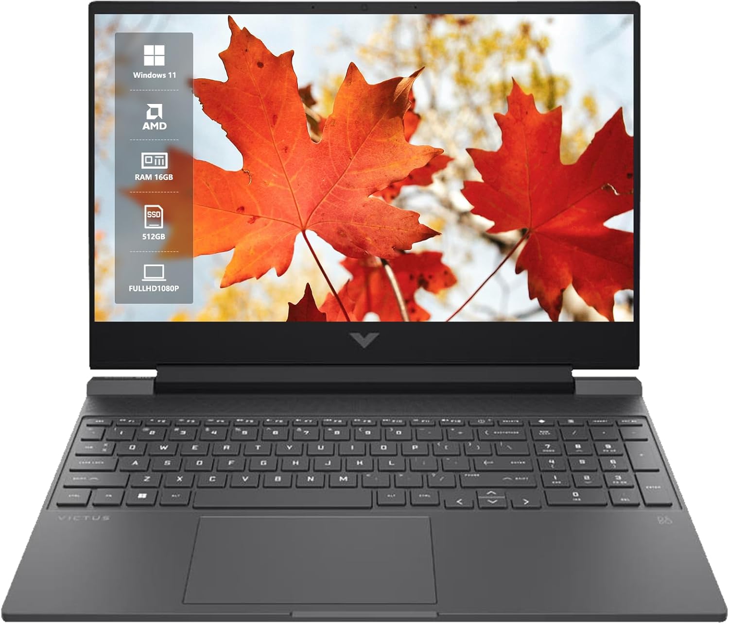 HP Victus 15 Gaming Laptop, 15.6" FHD 144Hz Display, AMD Ryzen 5 5600H, 16GB RAM, 512GB SSD, NVIDIA GeForce RTX 3050 Ti, Windows 11 Home, Mica Silver