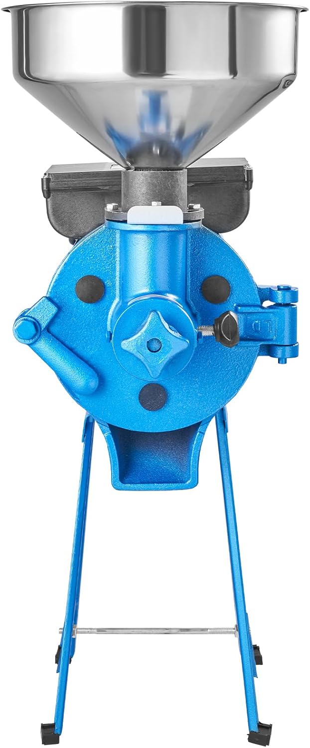 VEVOR Electric Grain Mill Grinder, 1500W 110V Spice Grinders, Commercial Corn Mill with Funnel, Thickness Adjustable Powder Machine, Heavy Duty Feed Flour Cereal Mill Wheat Grinders, Dry & Wet Grinder