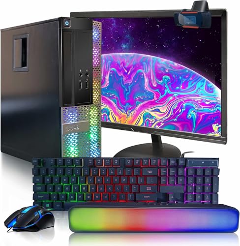Dell Gaming OptiPlex Desktop RGB Computer PC, Intel Core i7, GeForce GT 1030 2GB GDDR5, 16GB RAM, 512GB SSD, 24 Inch HDMI Monitor, Keyboard Mouse and Headset, WiFi, Windows 10 Pro (Renewed)