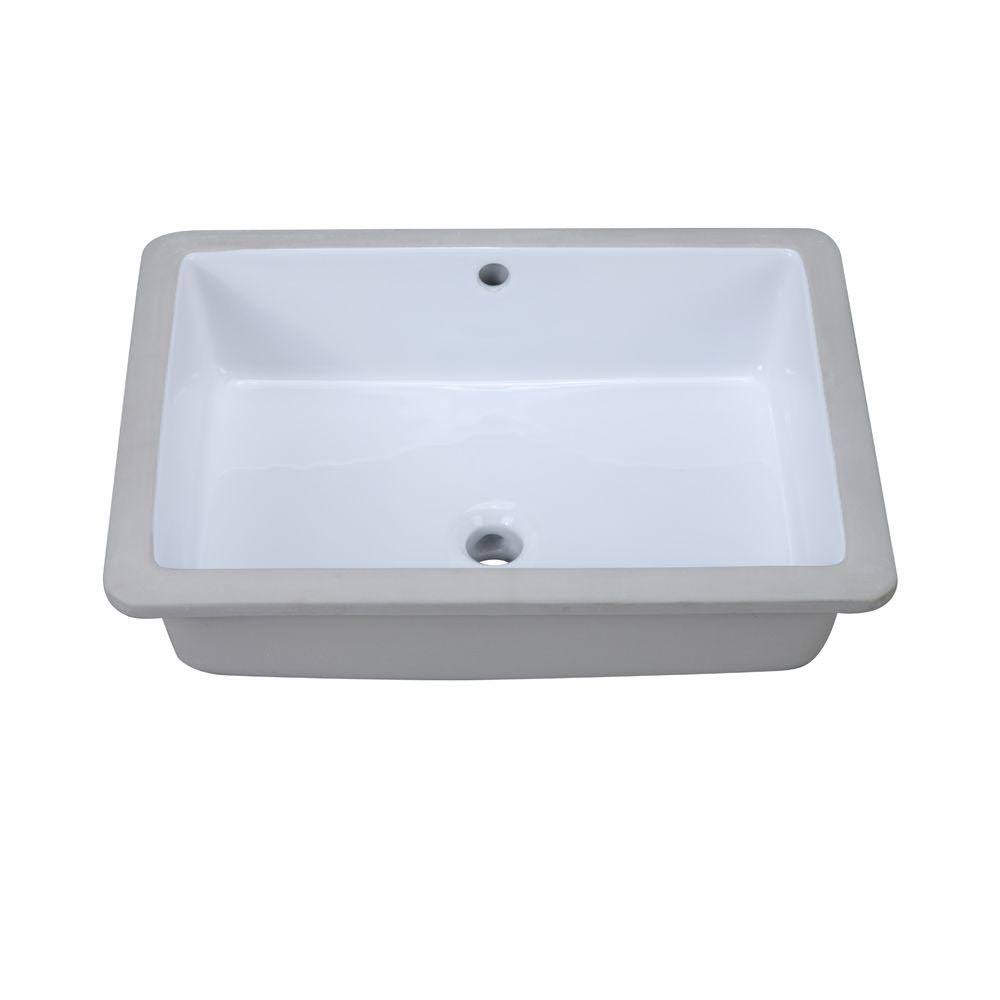 Decolav 1482-CWH Classically Redefined Rectangular Undermount Bathroom Sink White
