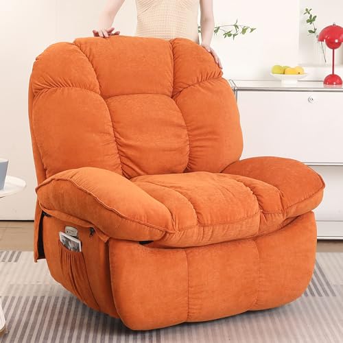DYHOME Power Recliner Chair Massage Rocker Recliner with Heated, Small Swivel Rocking Recliner Chairs for Adults, Ergonomic Lounge Chair with USB, USB-C for Living Room, Green