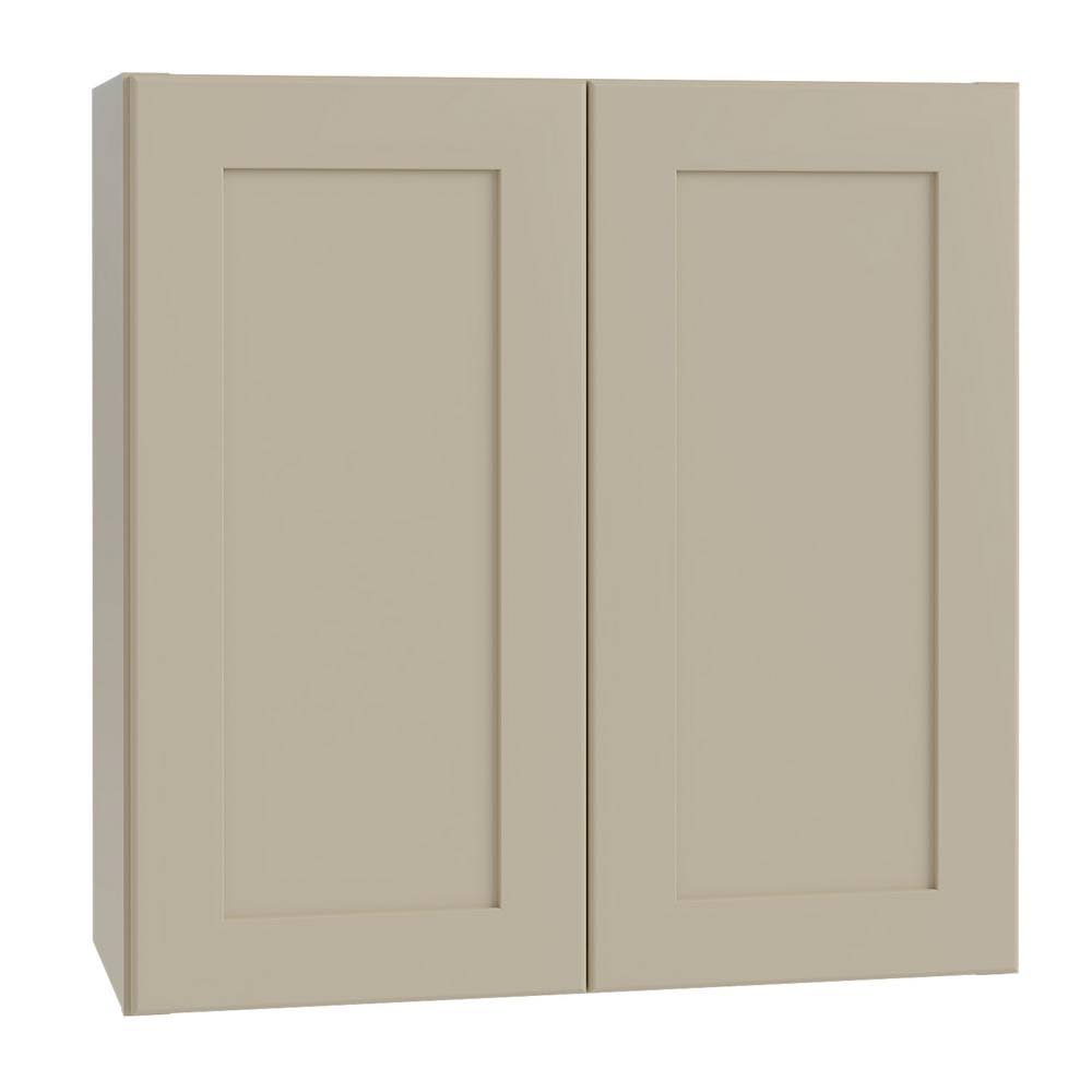 Home Decorators Collection Nashville Cream Painted Shaker Stock Assembled Plywood Wall Kitchen Cabinet Soft Close Doors 33 in. x