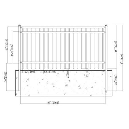 Aleko 8 ft. W Nice Unassembled Steel Fence Panel