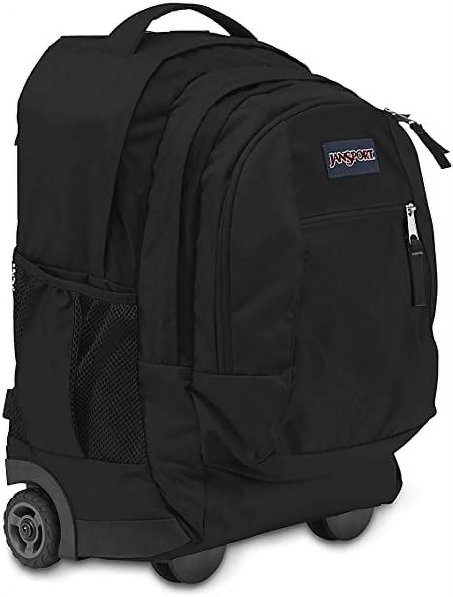 JanSport Driver 8 Rolling Backpack - Wheeled Travel Bag with 15-Inch Laptop Sleeve (Black)