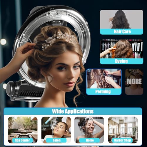 Hair Color Processor Wall Mount, Professional Infrared Hair Dryer Salon Hair Hood Dryer Spa Barber Hair Color Processor Heater Machine 1250W White