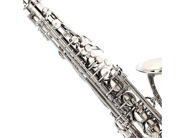 Mendini by Cecilio MAS-N+92D+PB Nickel Plated E Flat Alto Saxophone with Tuner, Case, Mouthpiece, 10 Reeds and More
