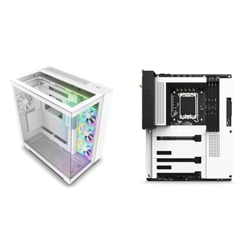 NZXT H9 Elite Dual-Chamber ATX Mid-Tower PC Gaming Case – Includes 3 x 120mm F120 RGB Duo Fans & F120 RGB Fans - RF-R12SF-B1 - Advanced RGB Lighting Customization - Whisper Quiet Cooling