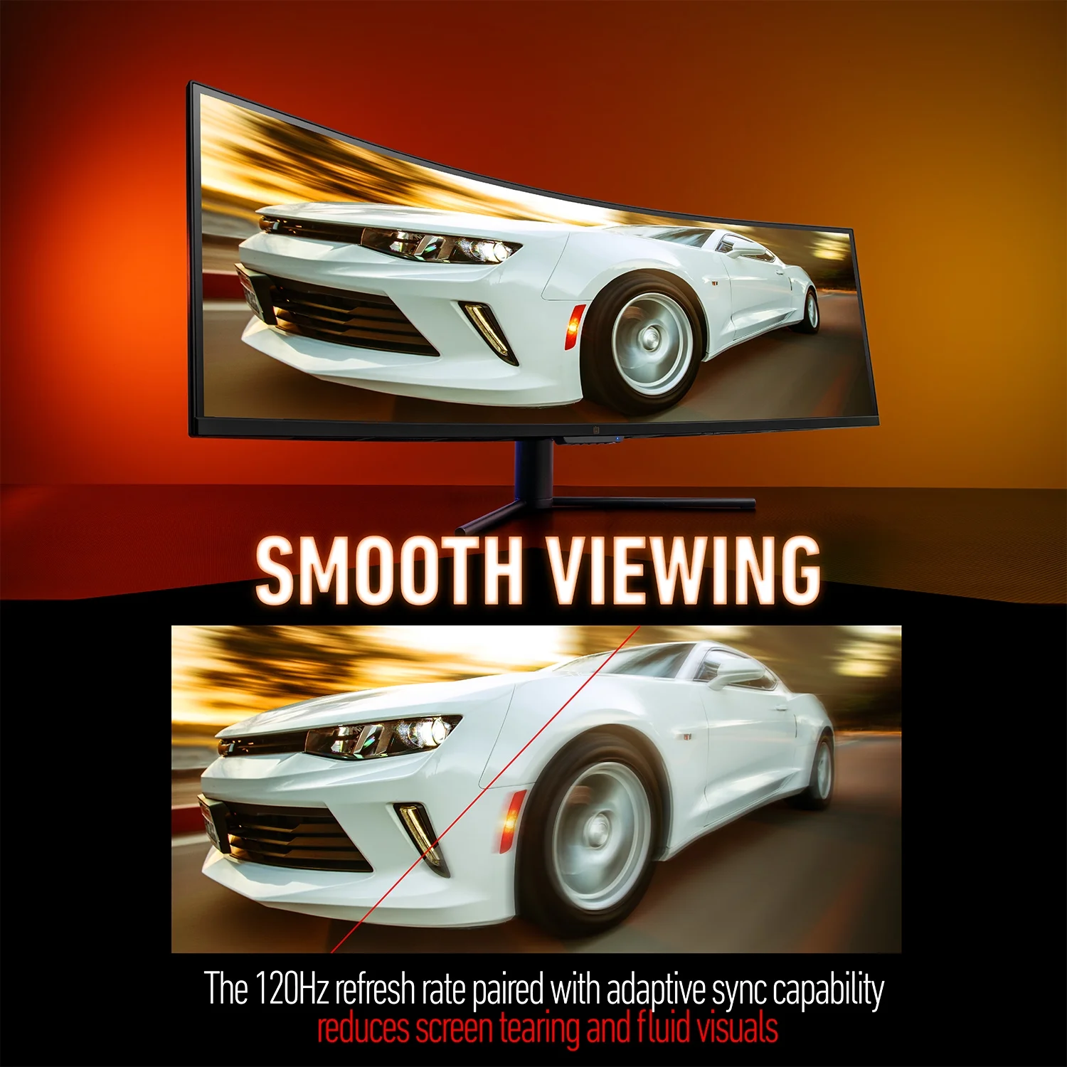 Deco Gear 49" Curved Ultrawide 5K Gaming Monitor, 32:9, 120 Hz, 101% NTSC 100% sRGB, Adjustable, Home Office and Entertainment Workstation