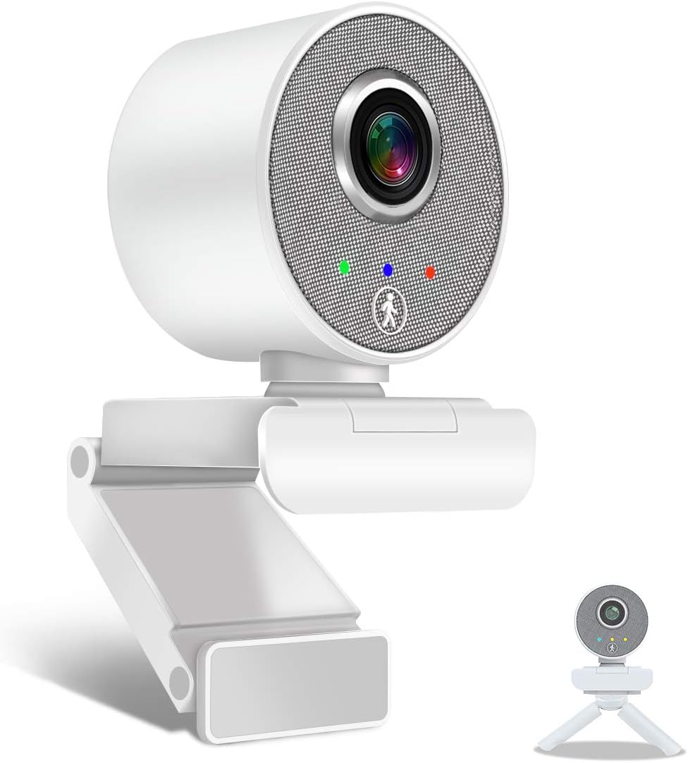 Webcam with Microphone, Yacolife 1080P HD Computer Camera with 360° Face Auto Tracking,USB PC Laptop Streaming Web Camera for PC Video Conferencing/Calling/Gaming, Laptop/Skype/YouTube(Black) Pack of 2