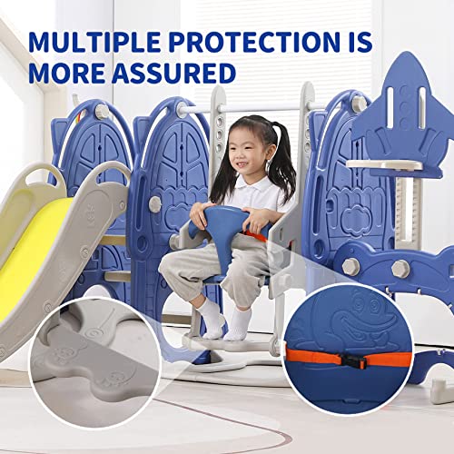 UNICOO - Toddler Slide and Swing Set, Kids Indoor and Outdoor Playground Combination for Boys & Girls (8 in 1 - Muti-Color)