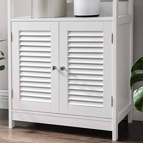 VASAGLE Bathroom Tall Cabinet, Freestanding Linen Tower, Storage Cabinet, Matte White