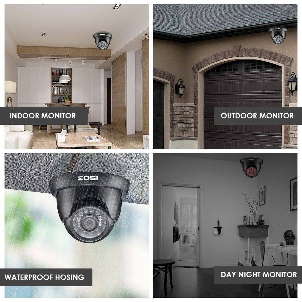 ZOSI 4 Pack 1/3 1000TVL 960H High Resolution Security Surveillance CCTV Camera Kit HD