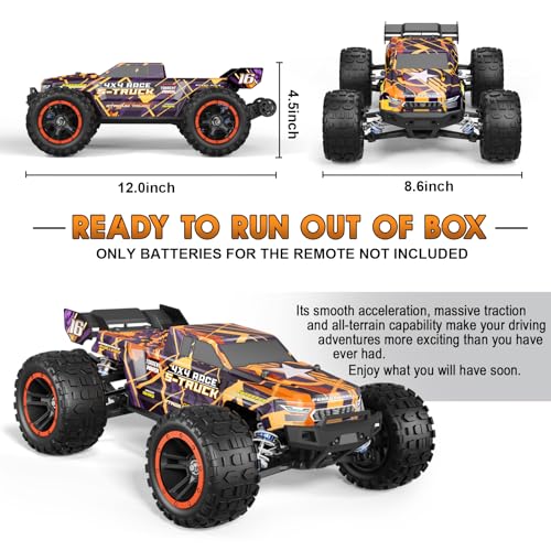HAIBOXING 16890SA 1/16 Scale 4WD Brushless RC Truck Max 40 MPH Fast RC Cars, All Terrains RC Car with Independent ESC 4X4 Off-Road Semi-Truck for Boys and Adults, 3S Battery Applicable (not Included)