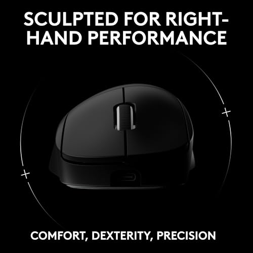 Logitech G PRO X Superlight 2 DEX Wireless Gaming Mouse, 60g pro-Grade Right-Handed Mouse with 5 programmable Buttons, USB-C Charging, 44k DPI Sensor, up to 8 kHz Polling for PC/Mac - White