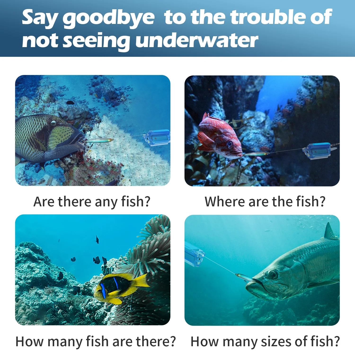 Wireless Underwater Fishing Camera 1080P,Wi-Fi Fish Cam with 64GB TF Card, Rechargeable Battery Loop Recording, Compatible for iOS and Android