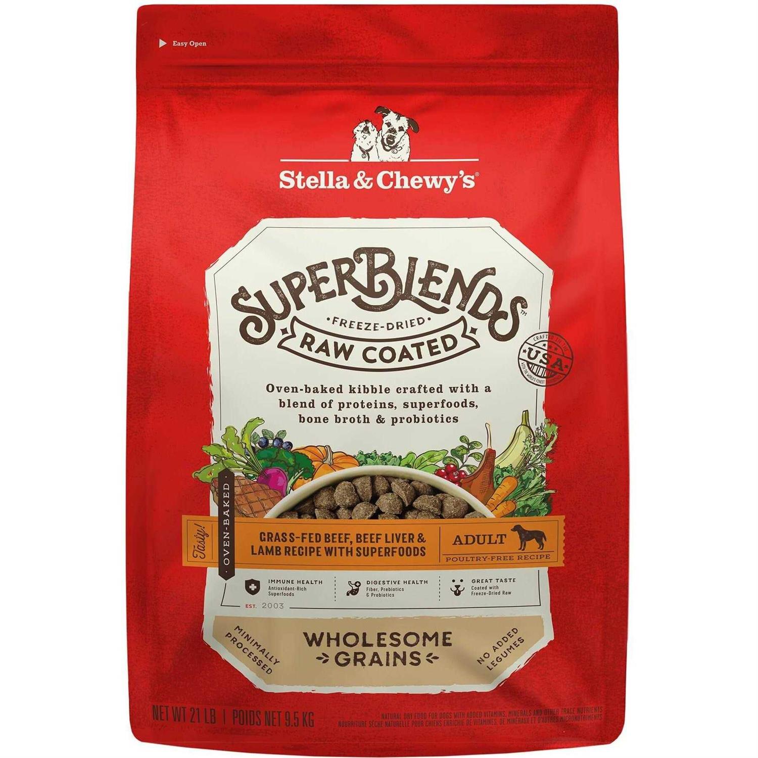 Stella &amp; Chewy's SuperBlends Raw Wholesome Grains Grass-Fed Beef - Pet Supplies online store