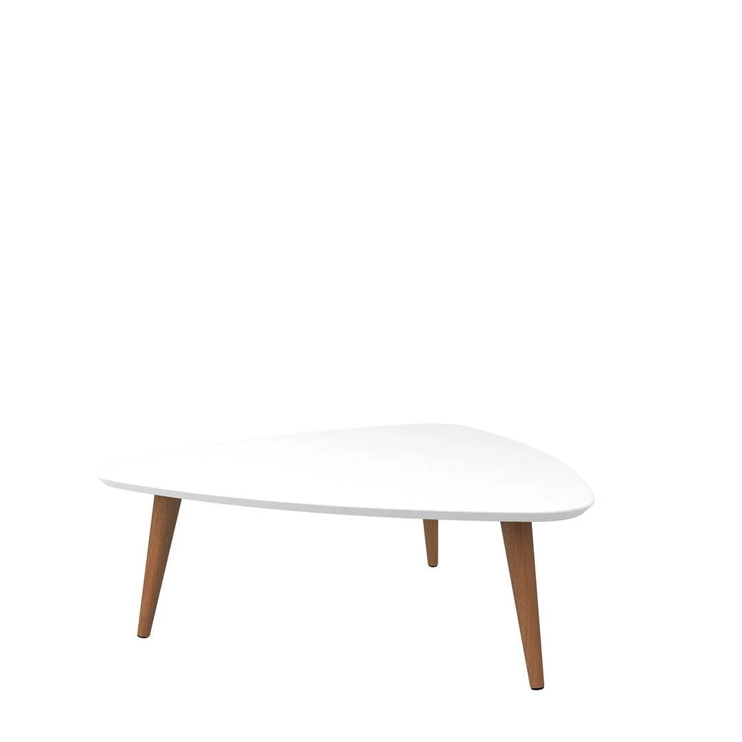 Utopia Triangle Coffee Table - ['white gloss', 'maple cream', 'yellow'] - Mid-century design meets modern functionality