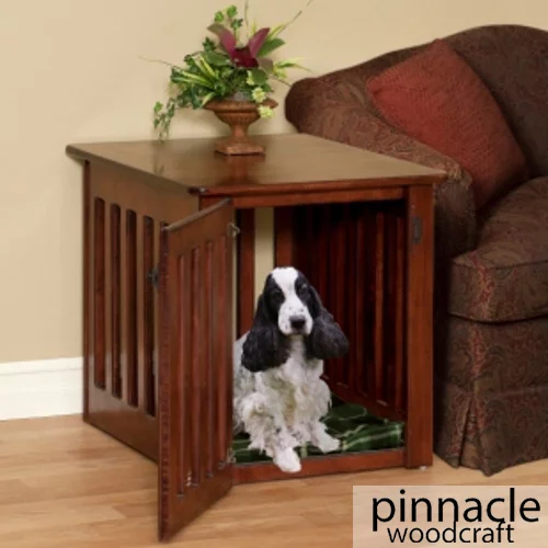 DOG CRATE END TABLE – WOOD Brown Maple White Size large