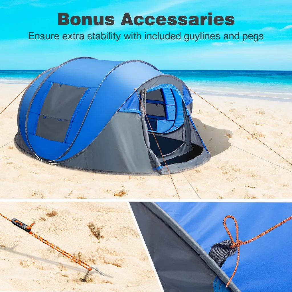 4 Person Easy Pop up Tent Waterproof Automatic Setup 2 Doors-Instant Family Tents for Camping Hiking & Traveling