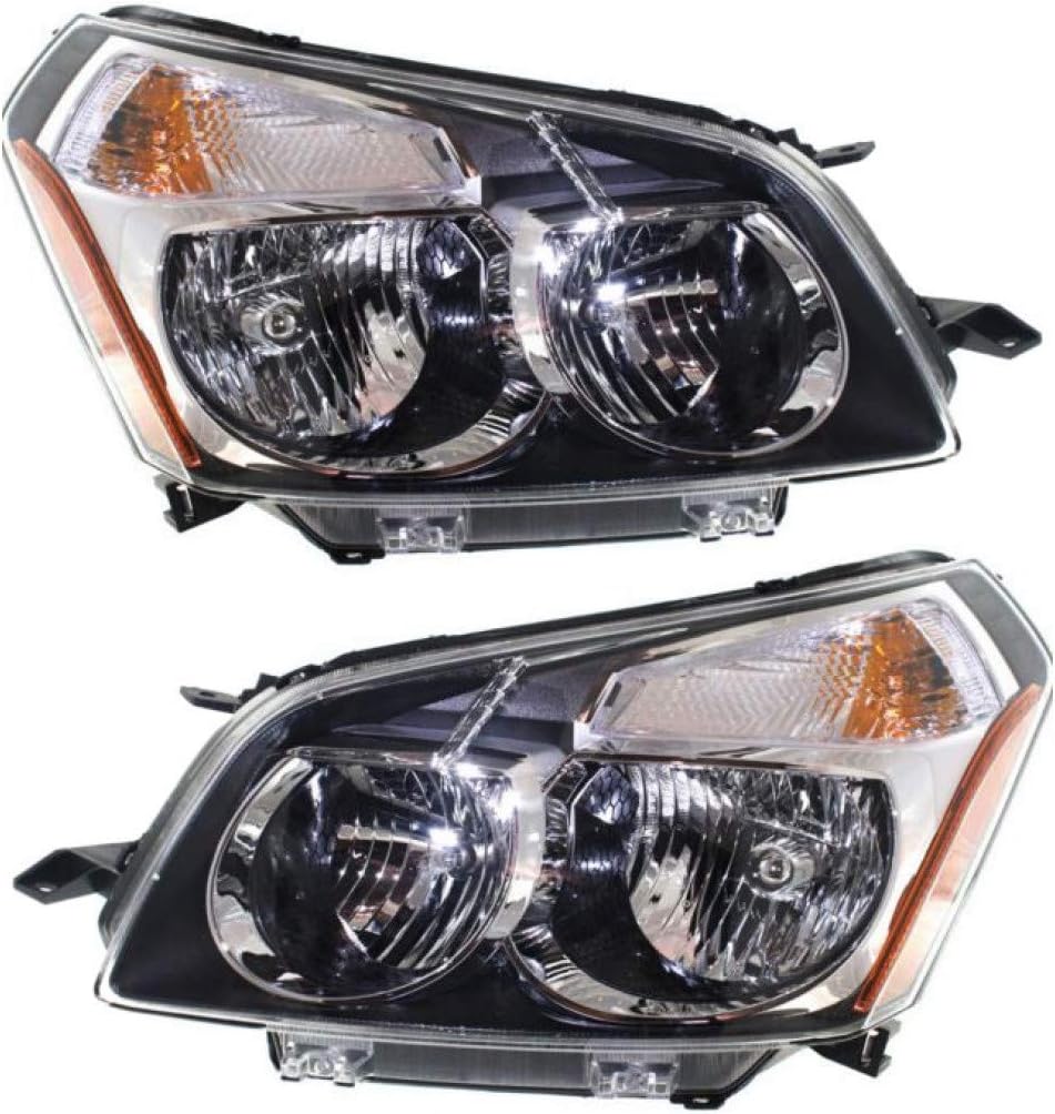 For Pontiac Vibe Headlight Assembly 2009 2010 Driver and Passenger Side Pair/Set | Halogen | GM2502327 + GM2503327 | 88975714 + 88975713