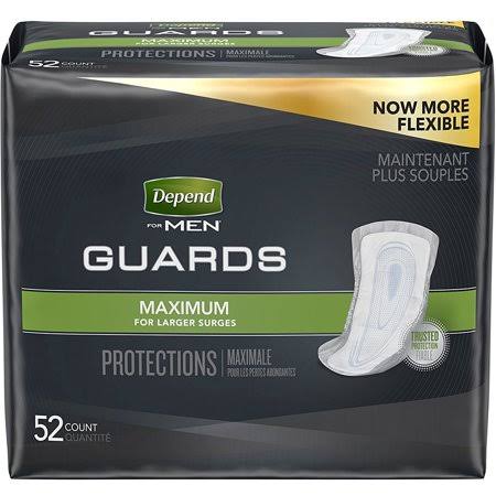 6 Pack - Depend for Men Incontinence Guards, Maximum Absorbency 52 ea
